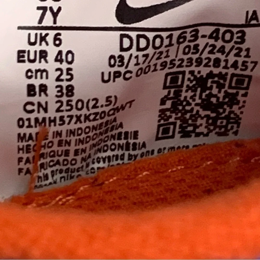 Nike Youth Free Run 2 GS Size 7Y Running Shoes Blue Orange White DD0163-403